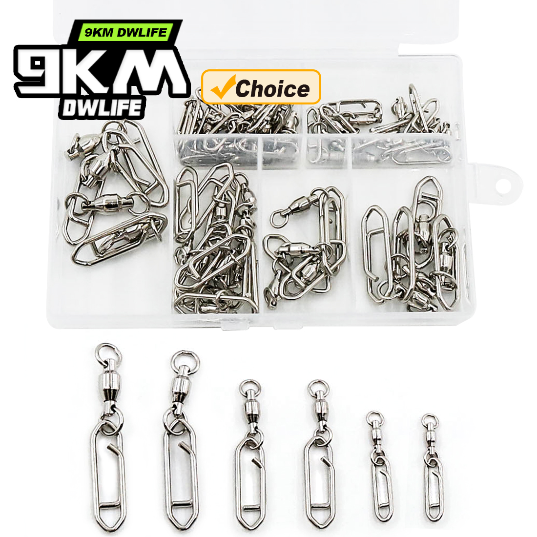 9KM Fishing Swivel Snap Kit 50 - đánh giá và giá Fishing Lure Making Kit