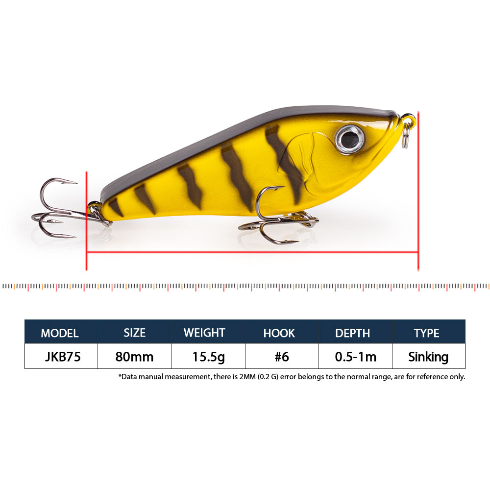 80mm/15.5g Muskies Jerkbait Pi - đánh giá và giá Fishing Lure Jerkbait