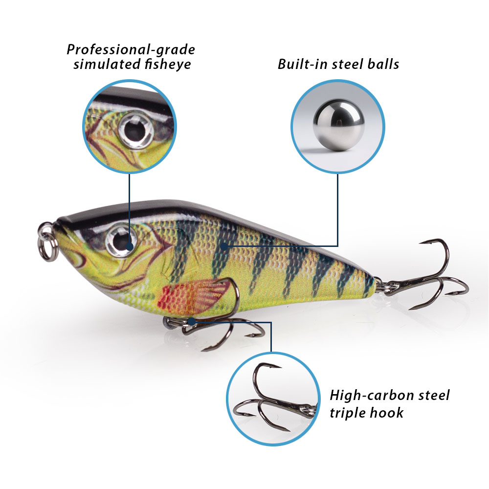 80mm/15.5g Muskies Jerkbait Pi - đánh giá và giá Fishing Lure Jerkbait