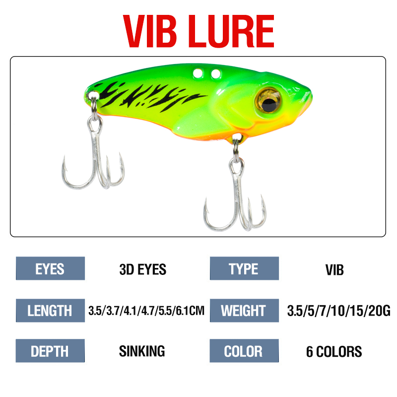 6PCS Metal VIB Lure 5g 7g 10g  - đánh giá và giá Fishing Lure Spoon