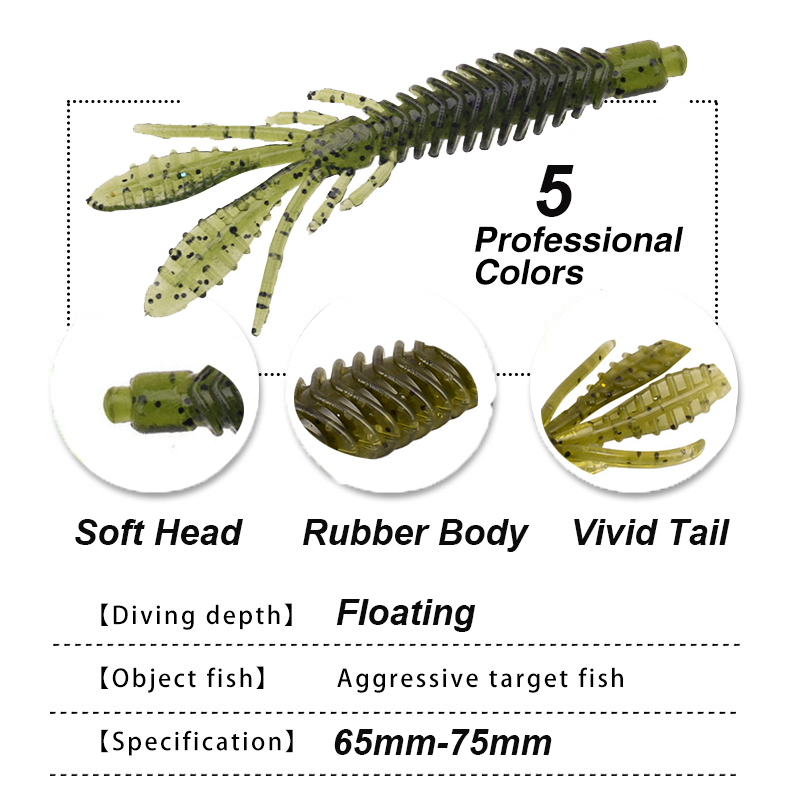 WESTBASS 5PCS Soft Larva Baits - đánh giá và giá Fishing Lure Soft Plastic