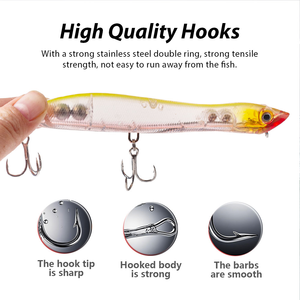 120mm/18g Topwater Pencil Popp - đánh giá và giá Fishing Lure Popper