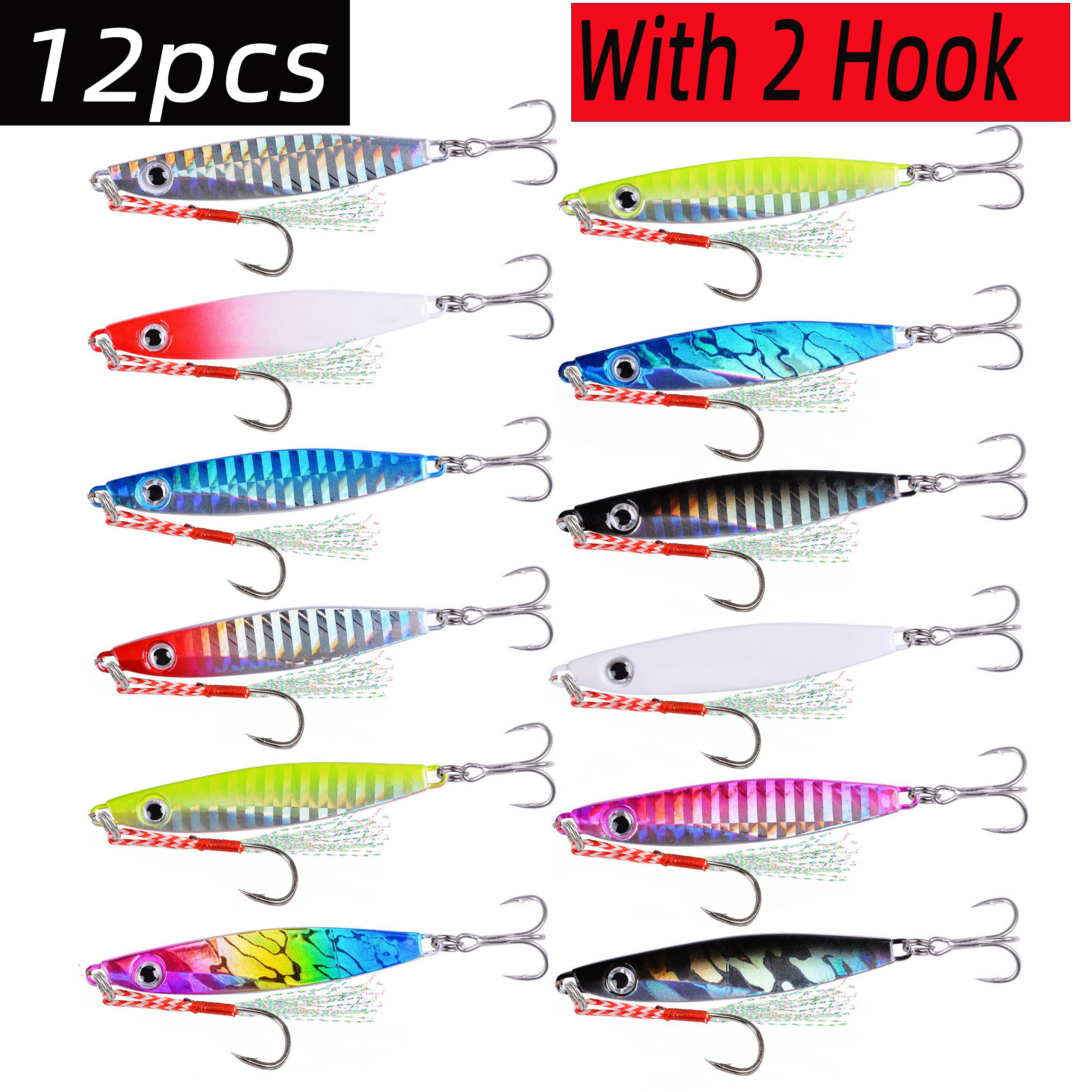 12pcs Fishing Metal Lures Jig  - đánh giá và giá Fishing Lure Blade Bait